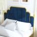 Queen Size Upholstered Bed Frame, Metal Bed Frame with Linen Fabric Headboard, Under Bed Storage, No Box Spring Required (Blue) - BD018QNGDDB