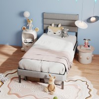 Twin Upholstered Bed Frame with Headboard No Box Spring Needed Heavy Duty Metal Slat Support 14" Underbed Storage Modern Fabric Platform Bed Twin Upholstered Bed Frame with Headboard No Box Spring Needed Heavy Duty Metal Slat Support 14" Underbed Storage Modern Fabric Platform Bed