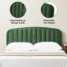 Queen Size Bed Frame, Upholstered Velvet Platform Bed with Adjustable Headboard, Wood Slat Support, No Box Spring Needed (Green) - USAN1051340-11