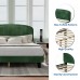 Queen Size Bed Frame, Upholstered Velvet Platform Bed with Adjustable Headboard, Wood Slat Support, No Box Spring Needed (Green) - USAN1051340-11