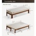 Solid Wood Sofa Bed, Folding Daybed Couch with Upholstered Cushion, Walnut Finish Beech Wood Frame, Convertible Guest Bed for Living Room, Small Apartment and Home Office, 202 cm