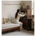 Solid Wood Sofa Bed, Folding Daybed Couch with Upholstered Cushion, Walnut Finish Beech Wood Frame, Convertible Guest Bed for Living Room, Small Apartment and Home Office, 202 cm