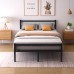 Mr IRONSTONE Full Size Bed Frame, 12.4" High Metal Platform Bed Frame with Headboard and Footboard, Storage, Non-Slip, No Box Spring Needed (Black) - BF04-F