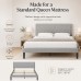 Queen Bed Frame, Grey Tufted Upholstered Platform Bed