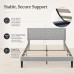 Queen Bed Frame, Grey Tufted Upholstered Platform Bed