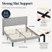 Queen Bed Frame, Grey Tufted Upholstered Platform Bed