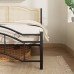 Queen Bed Frame, Metal Platform, Rattan-Style Headboard