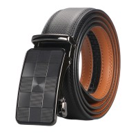 Men’s Ratchet Dress Belt, Adjustable Leather Belt with Plaid Auto-Lock Buckle, Trim-to-Fit Black Belt, 1.38 in Wide, Business Casual Formal Everyday Wear Model DX20 Men’s Ratchet Dress Belt, Adjustable Leather Belt with Plaid Auto-Lock Buckle, Trim-to-Fit Black Belt, 1.38 in Wide, Business Casual Formal Everyday Wear Model DX20