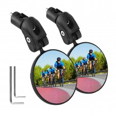 SGODDE 2 PCS Bicycle Rear View Mirrors, Adjustable Handlebar Mounted Plastic Convex Mirror