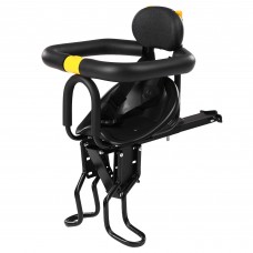 Children Safety Bicycle Seat Carrier with Back Rest, Foot Pedals for Ages 8M to 6 Years Old, 55LBS