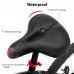 SGODDE Comfortable Bike Seat, Wide Bicycle Saddle Replacement Memory Foam Padded Bike Cushion Universal Fit for Indoor/Outdoor Bikes - X002IQFME9