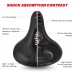 SGODDE Comfortable Bike Seat, Wide Bicycle Saddle Replacement Memory Foam Padded Bike Cushion Universal Fit for Indoor/Outdoor Bikes - X002IQFME9