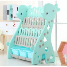 Lightweight Children Cartoon Baby Blue Deer Themed Bookshelf 