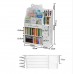 Childrens Kids Cartoon Engraved Bookshelf Multi-Layer Organizer Shelf with Storage Rack Cabinets - White