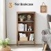 3 Tier Wooden Bookcase, 109 cm H Open Display Bookshelf with Storage Shelves for Home, Bedroom, Office - BK001