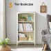 3 Tier Wooden Bookcase, 109 cm H Open Display Bookshelf with Storage Shelves for Home, Bedroom, Office - BK001
