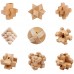 IQ Busters 9 PCS Wooden Brain Teaser Puzzle Assembly & Disentanglement Puzzles for Kids Adults