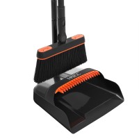 MATCC Broom Dustpan and Brush Set 180° Rotatable with Long Handle for Kitchen, Home, Office, Lobby Floor Sweeping - MBD001