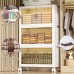 5 Tier Stackable Storage Shelf, Collapsible Closet Organizer Transparent Storage Boxes with Wheels for Home, Kitchen, Bedroom, Closet - 9015