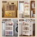 5 Tier Stackable Storage Shelf, Collapsible Closet Organizer Transparent Storage Boxes with Wheels for Home, Kitchen, Bedroom, Closet - 9015