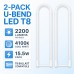 U-Bend LED T8 Bulbs, 2-Pack, 15.5W, 4100K Cool White, 2200LM U-Bend LED T8 Bulbs, 2-Pack, 15.5W, 4100K Cool White, 2200LM