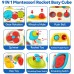 Busy Cube, 9-in-1 Activity Cube Education Sensory Learning Toy for Baby, Toddler, 18 Months and Up - HLX219A