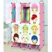 Toytexx Portable DIY Closet Cabinet Wardrobe for Children and Kids Modular Storage Organizer Dresser Hanging Rack Clothes - 12 Cube