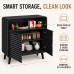 Sideboard Storage Cabinet, 2 Doors, 80 cm, Black