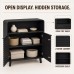 Sideboard Storage Cabinet, 2 Doors, 80 cm, Black