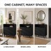 Sideboard Storage Cabinet, 2 Doors, 80 cm, Black