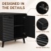 Sideboard Storage Cabinet, 2 Doors, 80 cm, Black