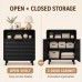Sideboard Storage Cabinet, 2 Doors, 80 cm, Black