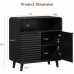Sideboard Storage Cabinet, 2 Doors, 80 cm, Black