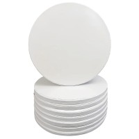 8-Pack 10 inch Round Cake Boards Cake Drums, 1/2" Thick Cake Board, Round, Sturdy, Seamless, Greaseproof (White)