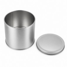 Empty Candle Tin with Lid, Silver Metal Container for DIY Crafts