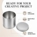 Empty Candle Tin with Lid, Silver Metal Container for DIY Crafts