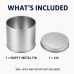 Empty Candle Tin with Lid, Silver Metal Container for DIY Crafts