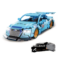 528 PCS Car Building Blocks Set, 1:18 Scale Sports Car Model with Pull Back Motor - 10232