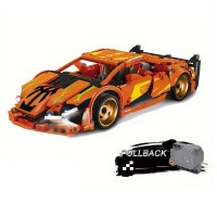 518 PCS Car Building Blocks Set, 1:18 Scale Sports Car Model with Pull Back Motor - 10239