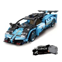 538 PCS Car Building Blocks Set, 1:18 Scale Sports Car Model with Pull Back Motor - 10241