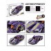 405 PCS Car Building Blocks Set, 1:18 Scale Purple Lamborghini Super Car Model with Pull-Back Motor - BLK-069