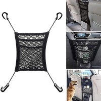 3-Layer Car Mesh Organizer, Back Seat Net Bag Storage Pouch with Hooks for Car Storage