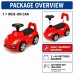 Toddler Ride-On Car with Storage, Red, Foot-to-Floor Play, Music Model QX-3316
