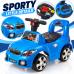 Kids Ride-On Car, Blue Push Car with Steering Wheel & Backrest Kids Ride-On Car, Blue Push Car with Steering Wheel & Backrest