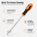 Tire Groove Cleaning Tool, 30 cm Long Reach Metal Tip Stone Remover, Non-Slip Handle, Compact Tire Tread Cleaner for Cars, SUVs, Trucks, Bikes, Garage and Road Trip Maintenance