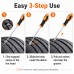 Tire Groove Cleaning Tool, 30 cm Long Reach Metal Tip Stone Remover, Non-Slip Handle, Compact Tire Tread Cleaner for Cars, SUVs, Trucks, Bikes, Garage and Road Trip Maintenance
