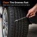 Tire Groove Cleaning Tool, 30 cm Long Reach Metal Tip Stone Remover, Non-Slip Handle, Compact Tire Tread Cleaner for Cars, SUVs, Trucks, Bikes, Garage and Road Trip Maintenance