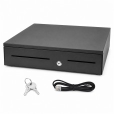 Cash Drawer for POS System, 5 Bill/5 Coin, RJ11-Style, Black