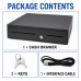 Cash Drawer for POS System, 5 Bill/5 Coin, RJ11-Style, Black