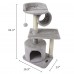 Cat Tree Tower, 32 inch Kitten Activity Center with Cat Ring, Padded Plush Perches, Scratching Posts, Jump Platform - 01HUI